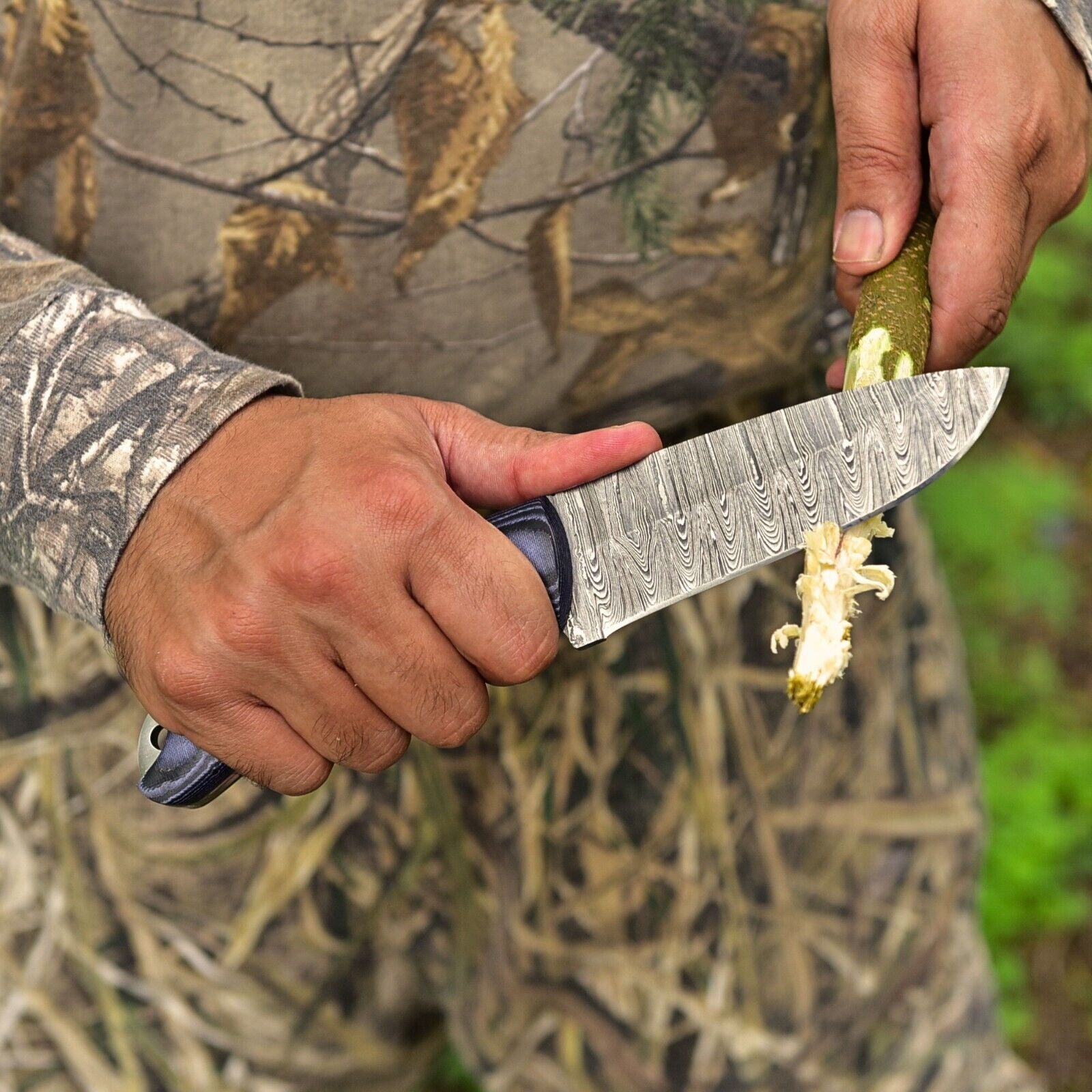 Custom Damascus Fixed Blade Knife with Micarta Handle