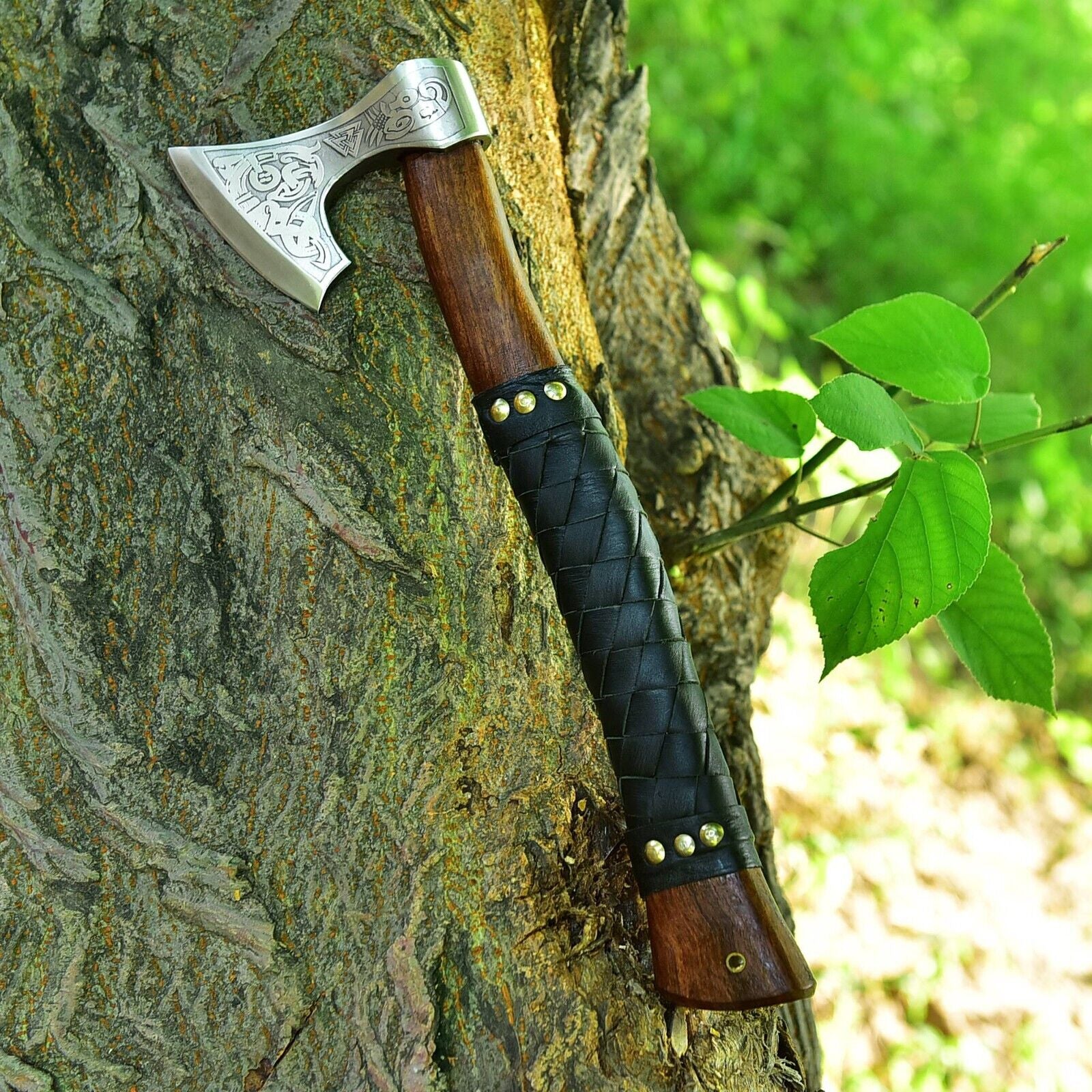 Viking Axe with High Carbon Steel Blade for Combat