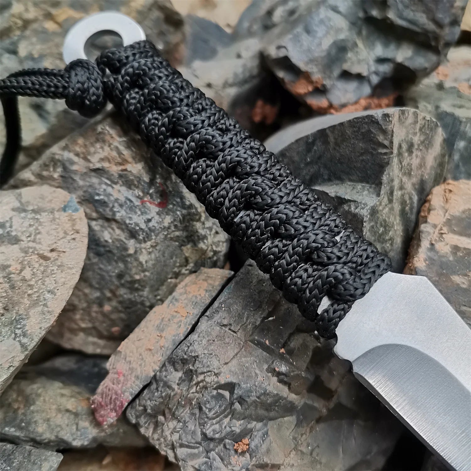 Outdoor Tactical Tanto Knife with Fixed Blade and Sheath