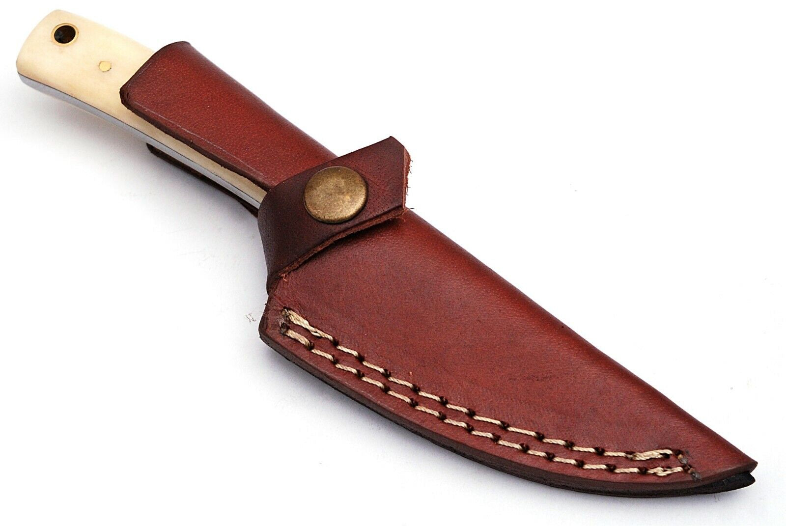 Damascus Hunting Knife with Camel Bone Handle