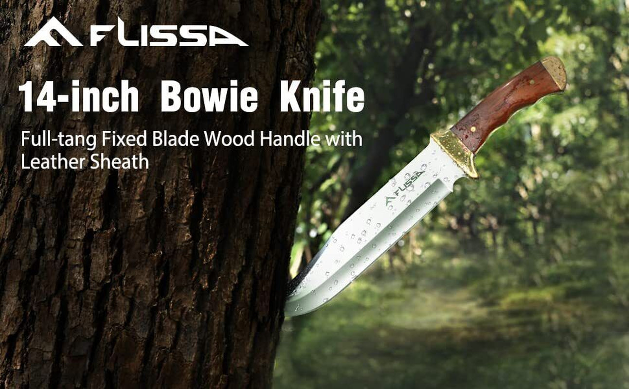 Flissa Hunting Bowie Knife with Full Tang Survival Blade