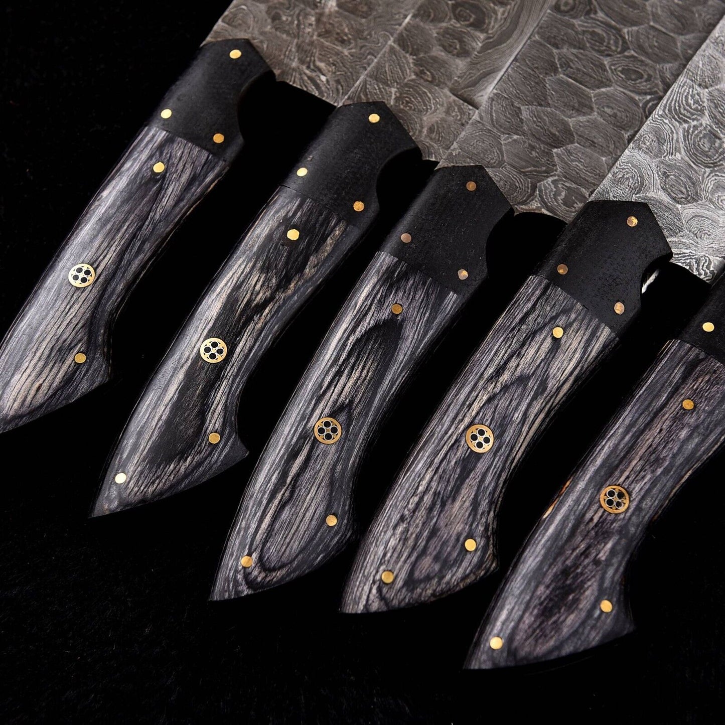 Hand Forged Damascus Steel Chef Knife Set - Kitchen Knives