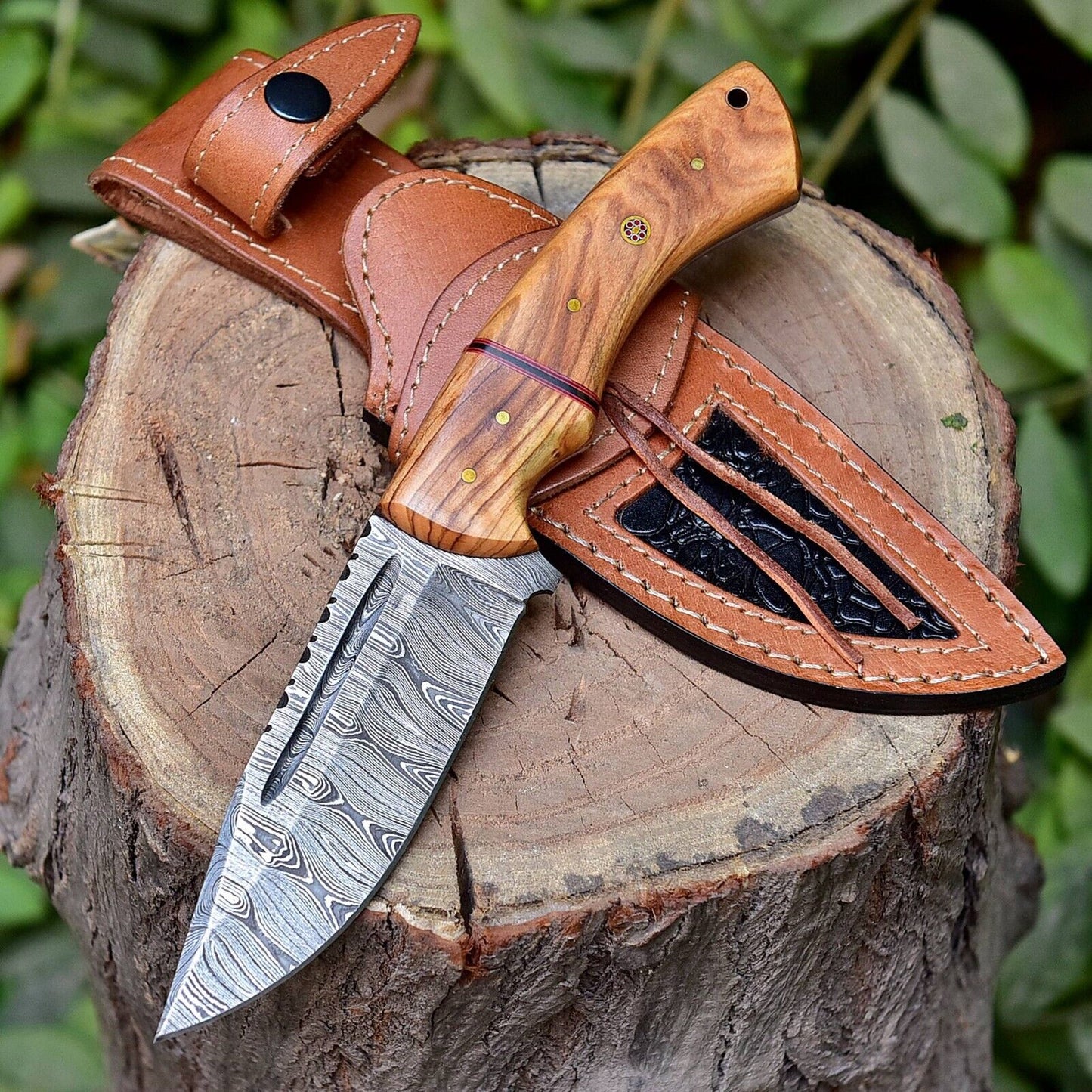 Custom Damascus Fixed Blade Hunting Knife