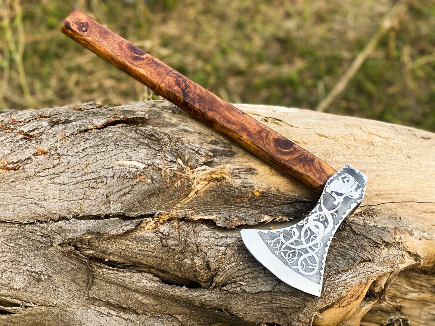 Real Viking Axe with Carbon Steel Blade and Sheath