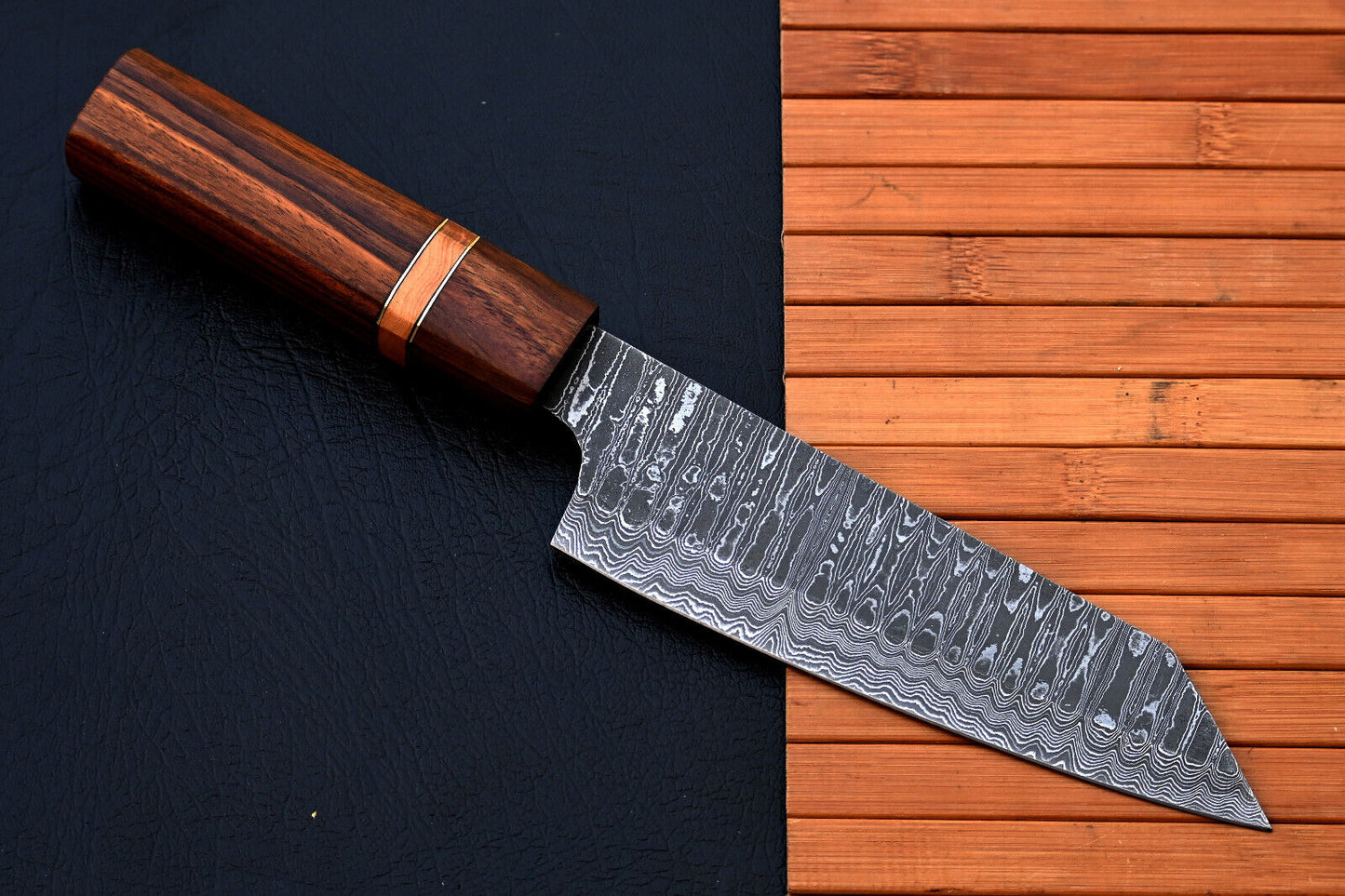 Handmade Damascus Chef Knife with Wood Handle