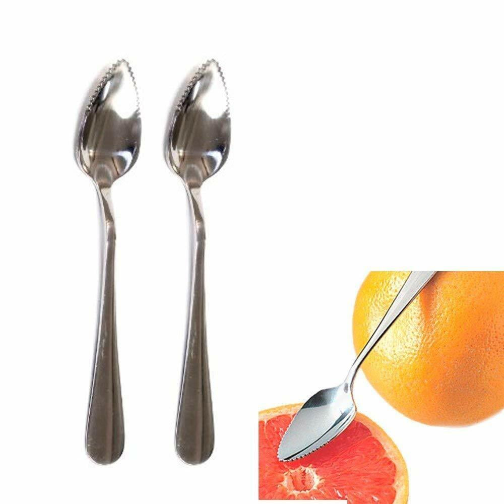 Set Of 2 Grapefruit Spoons 1 Knife Stainless Steel Serrated