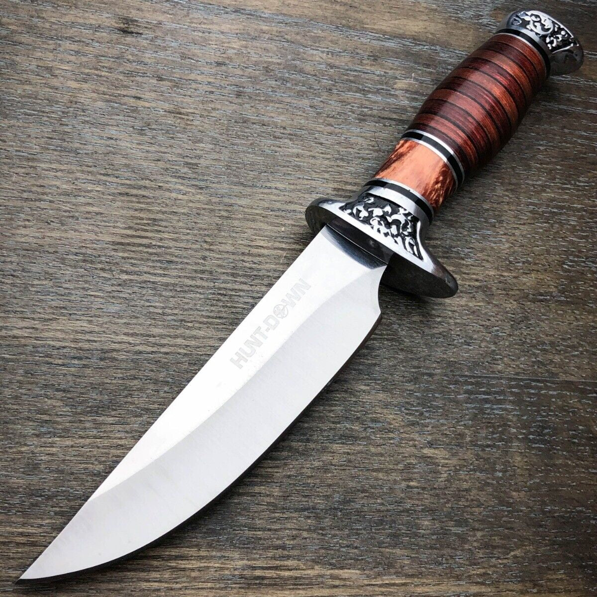 Survival Hunting Bowie Knife with Fixed Blade for Camping and Fishing