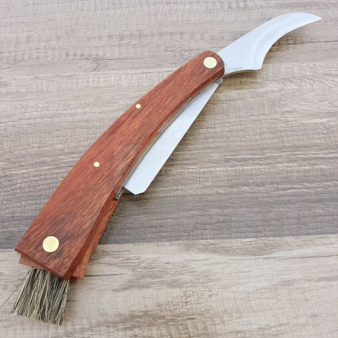 Rough Ryder Mushroom Knife with 440A Steel Blade and Wood Handle