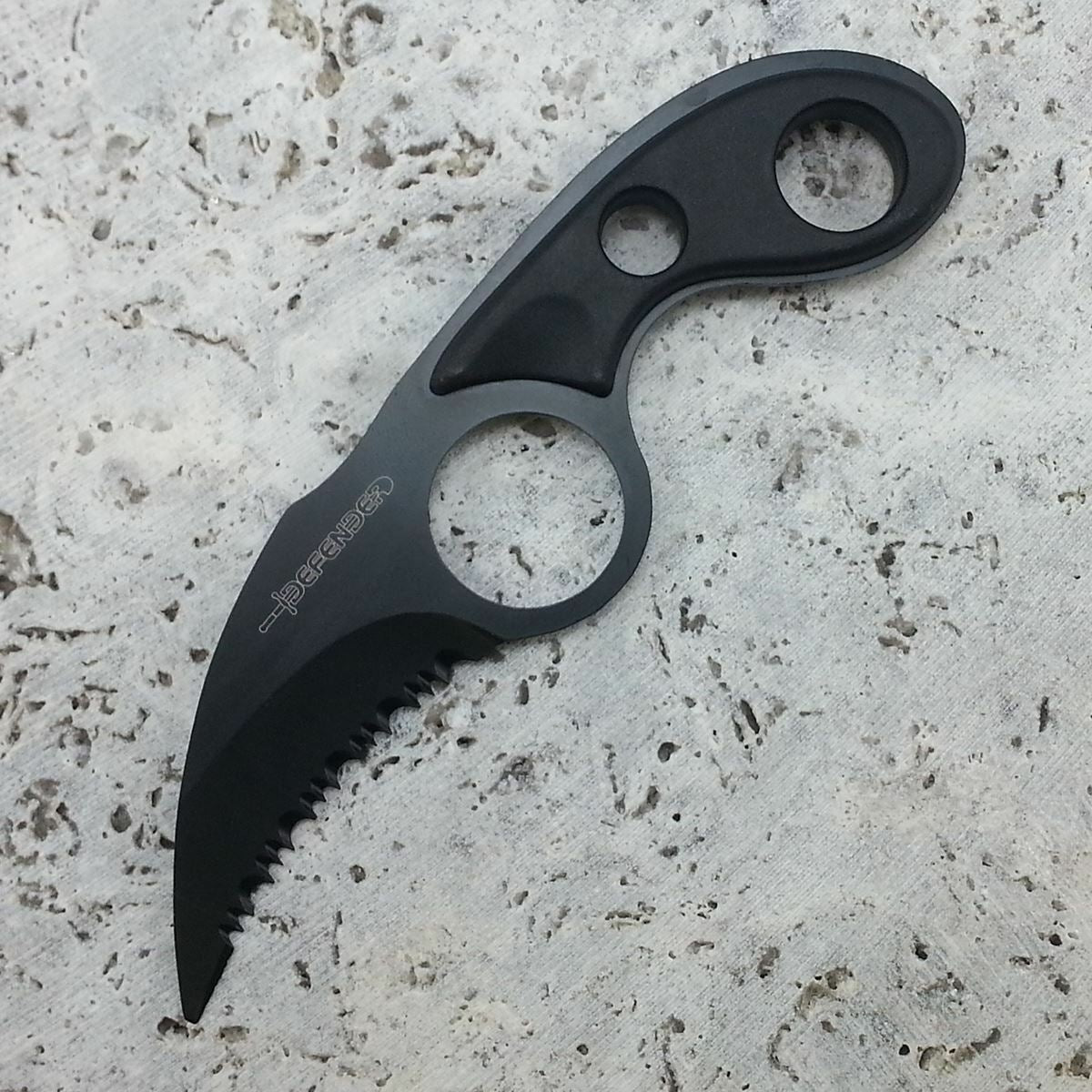 Tactical Black Karambit Knife - Claw Neck Knife with Sheath