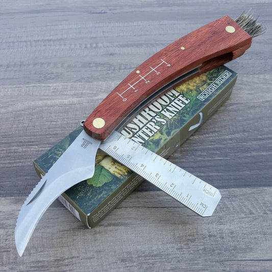 Rough Ryder Mushroom Knife with 440A Steel Blade and Wood Handle