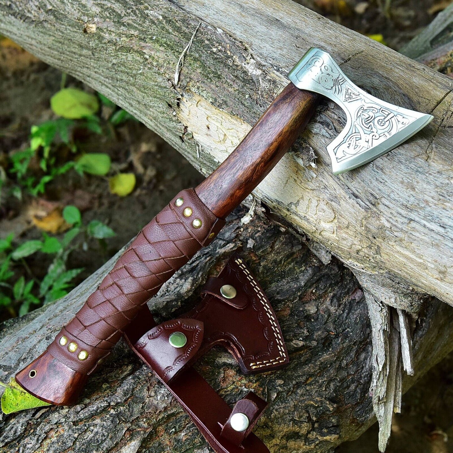 Viking Axe with Hand-Forged Carbon Steel Blade