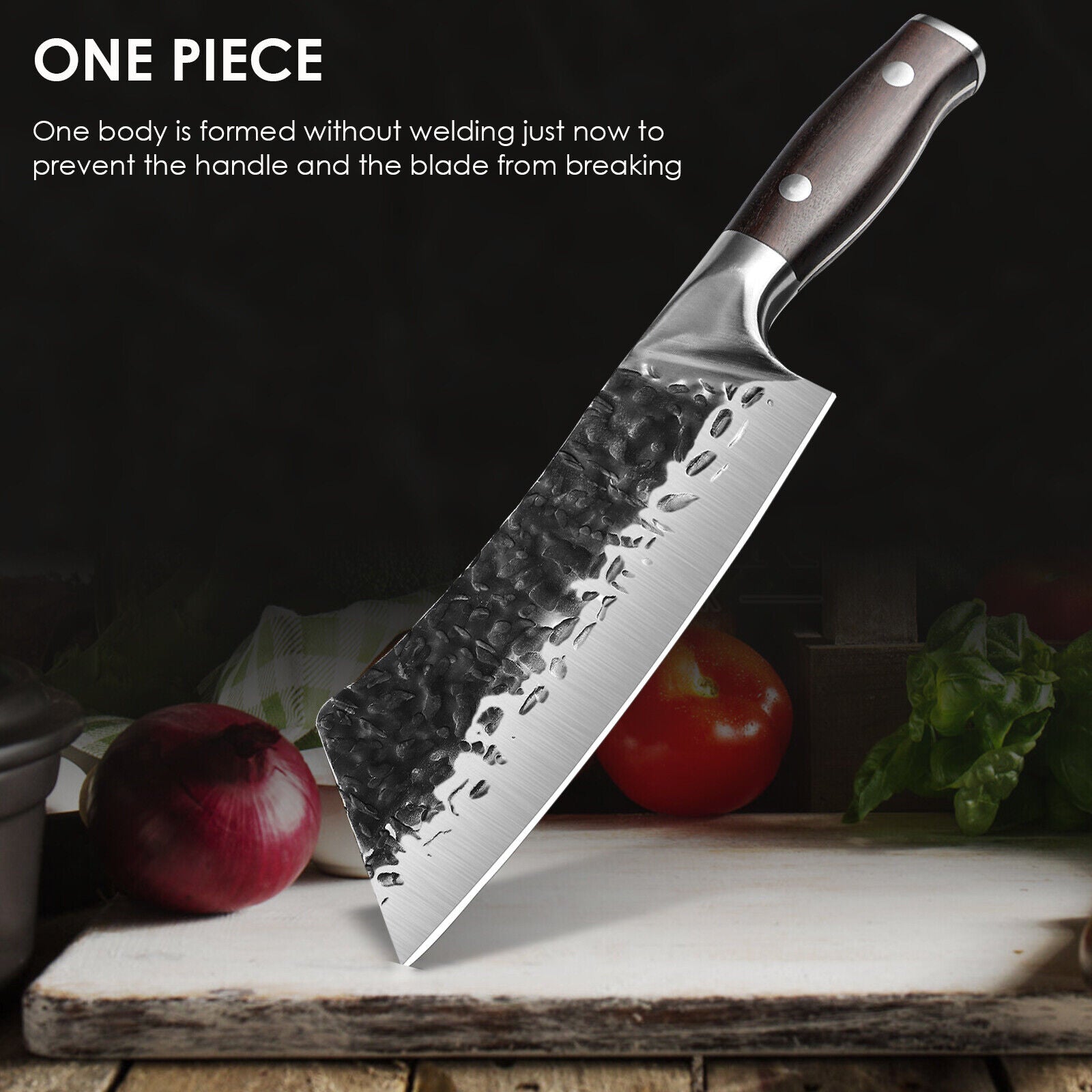 High Carbon Steel Cleaver Kitchen Knife - Hand Forged