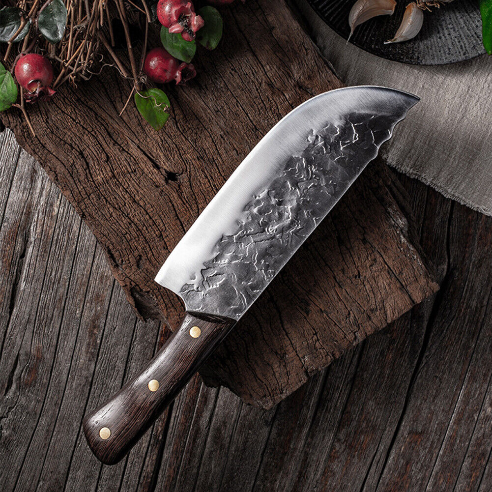 Serbian Chef Cleaver Knife with Carbon Steel Blade