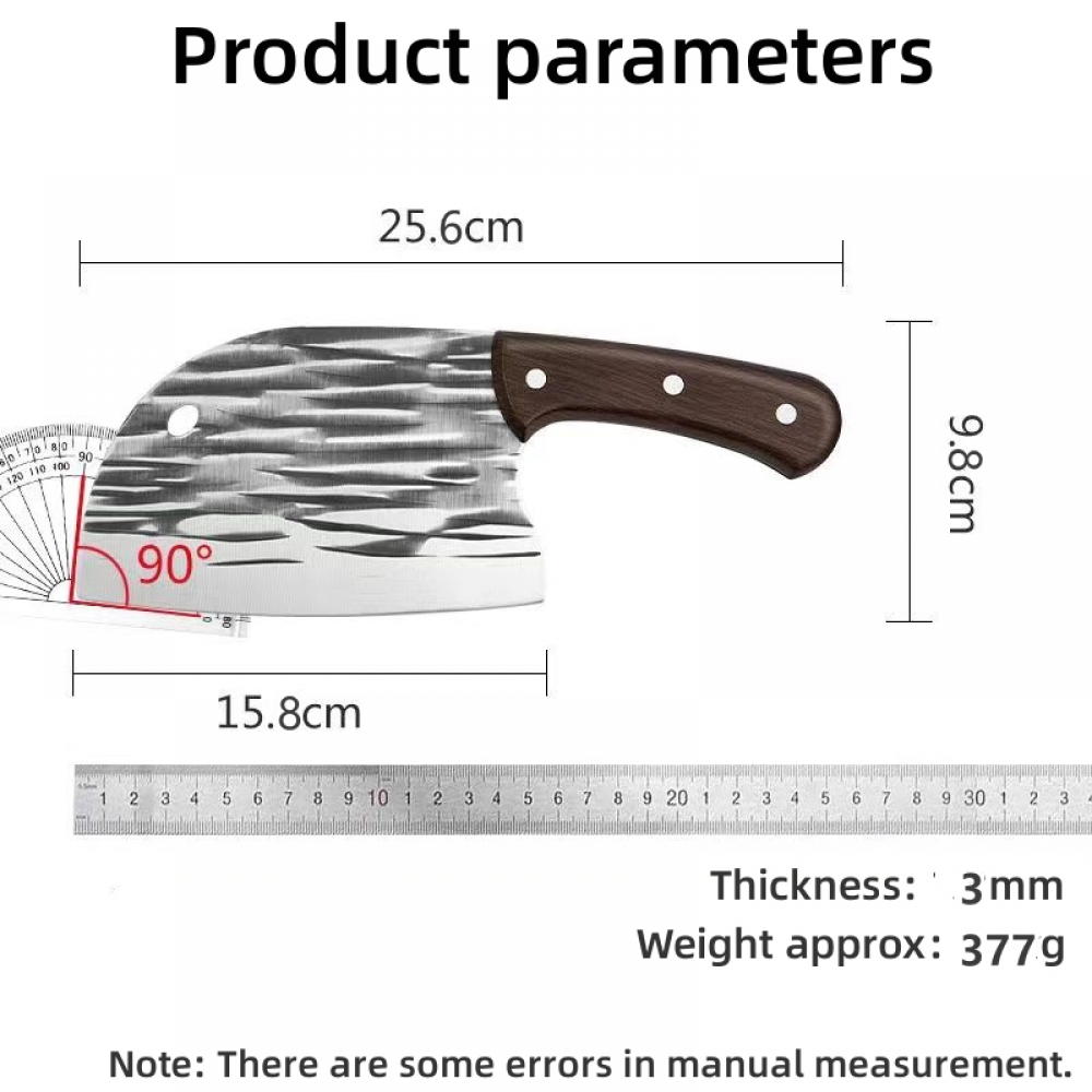 Hand-Forged Chef Cleaver Knife for Meat and Vegetables