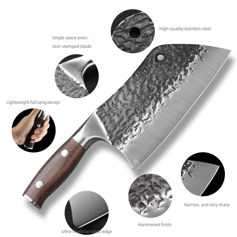 Heavy Duty Chef Cleaver Knife for Butchering and Chopping