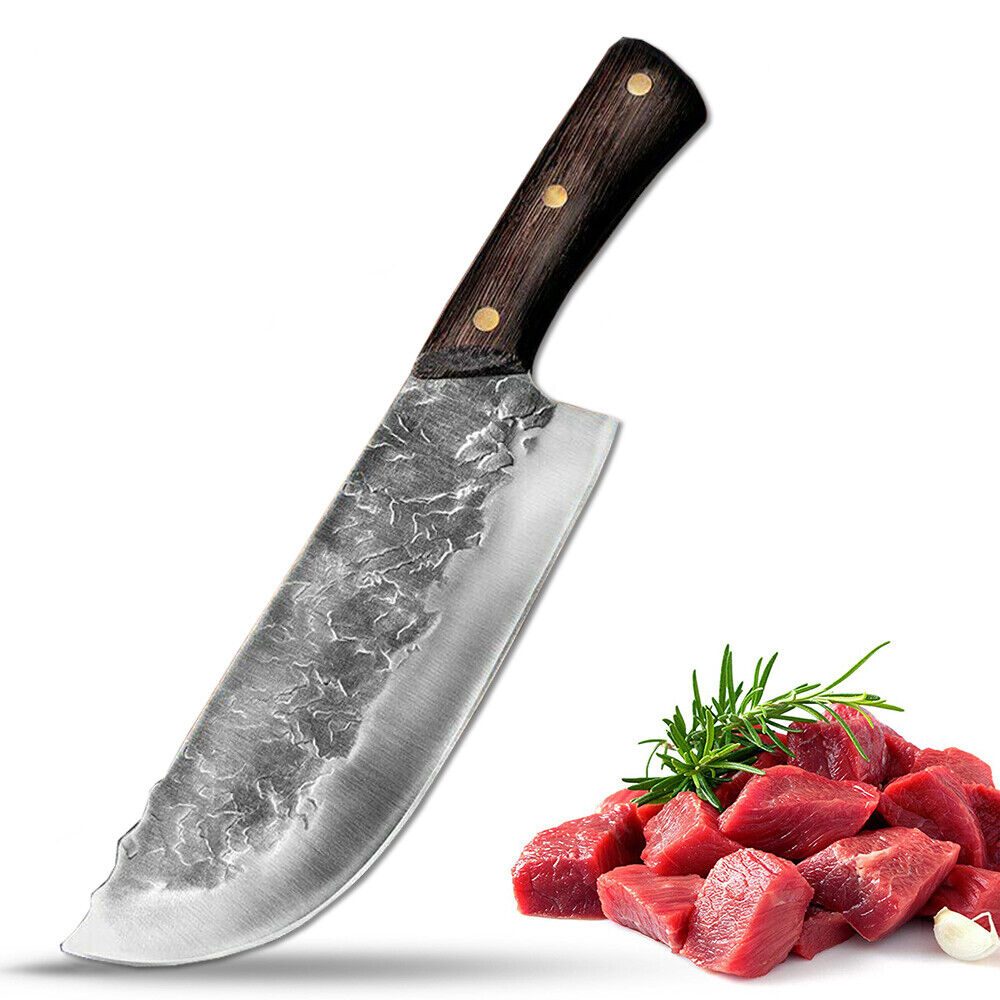 Serbian Chef Cleaver Knife with Carbon Steel Blade