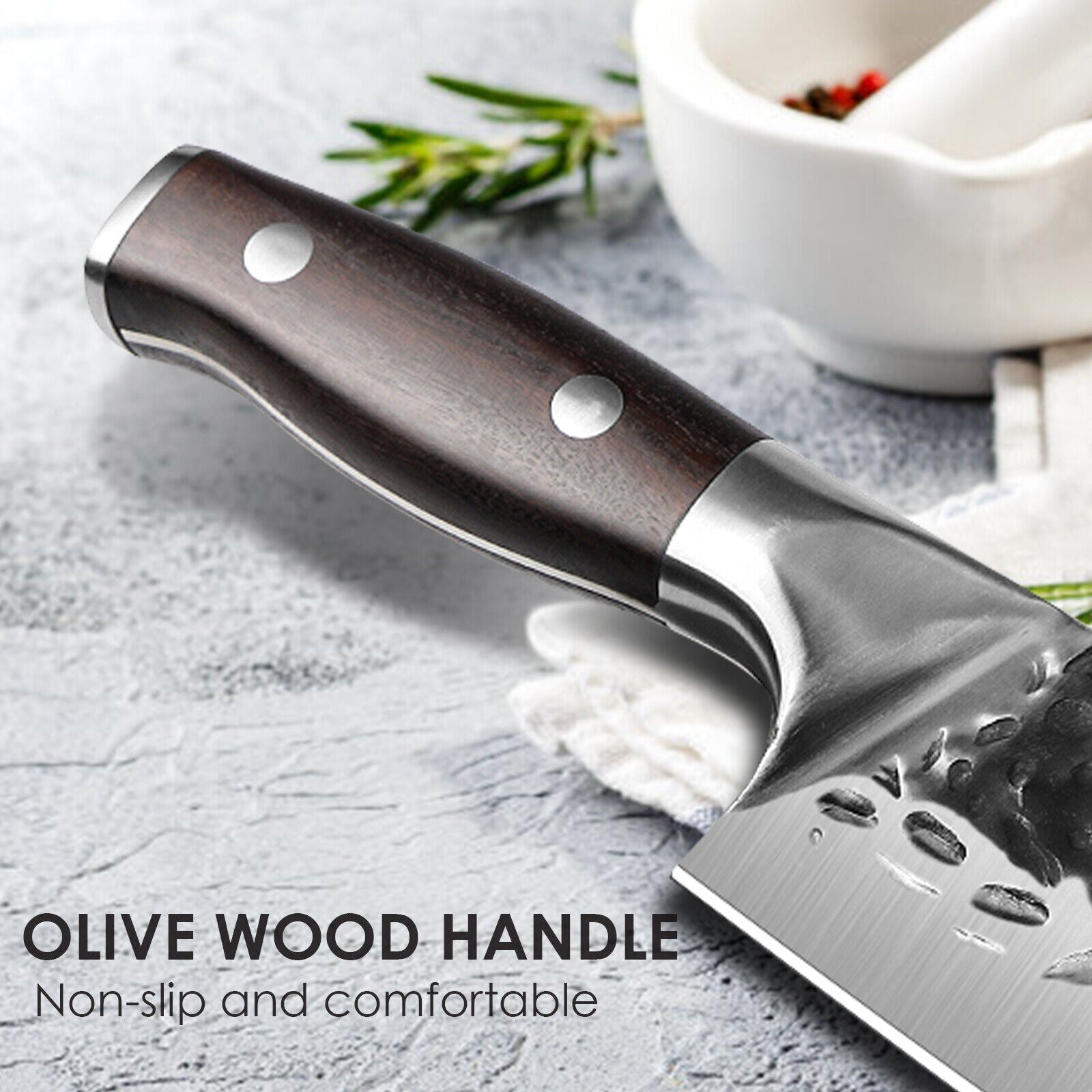 High Carbon Steel Cleaver Kitchen Knife - Hand Forged