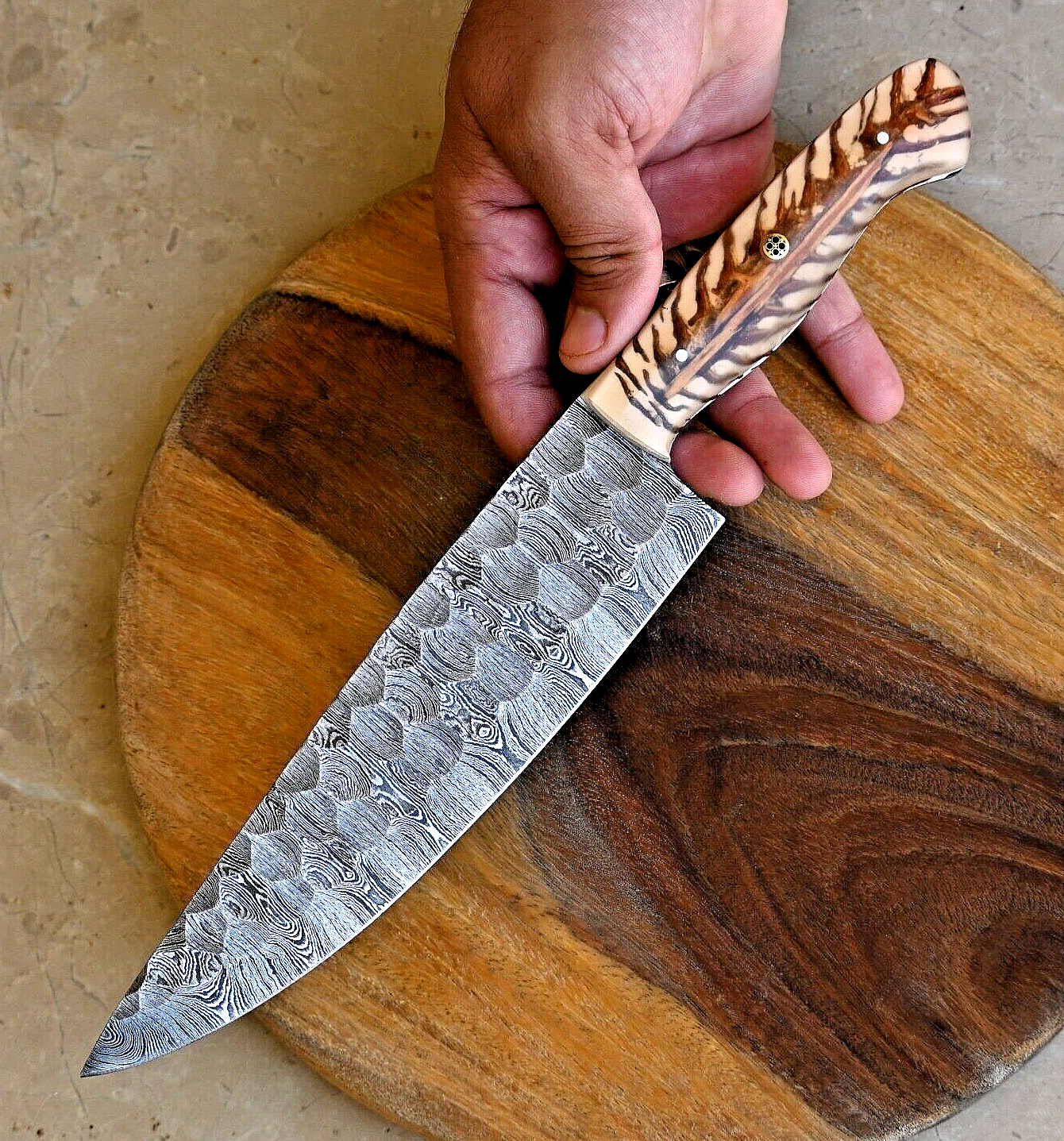 Custom Damascus Chef Knife for Kitchen Cutlery