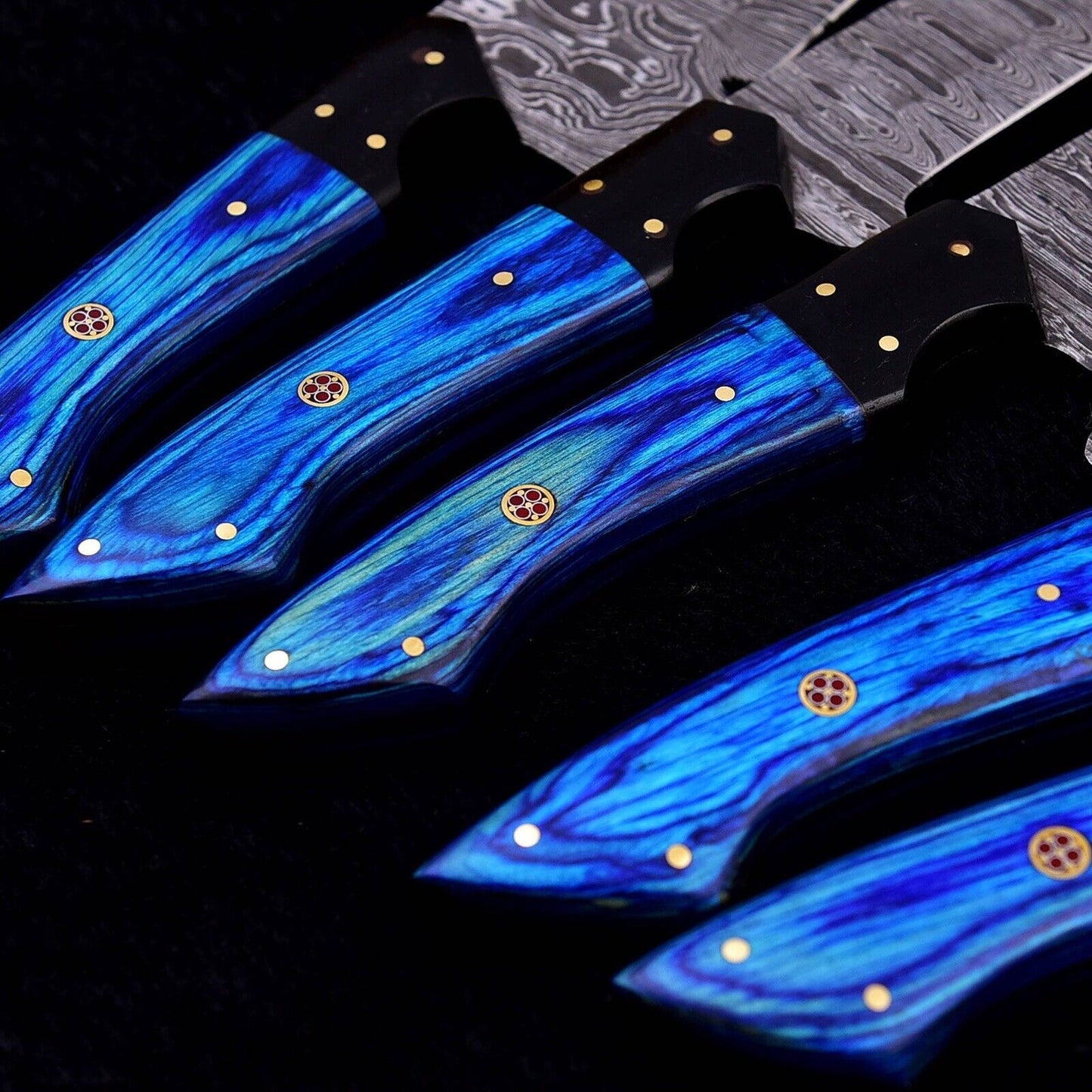 Full Tang Damascus Chef Knife Set