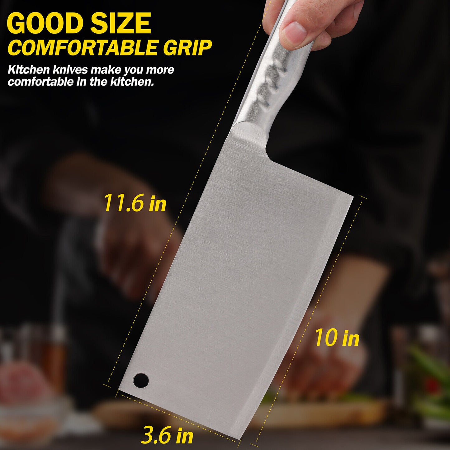 Stainless Steel Cleaver Kitchen Knife for Professional Use