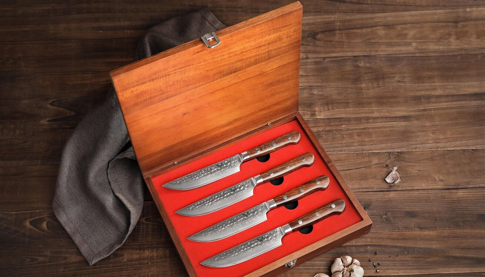 Damascus Stainless Steel Japanese Steak Knives Set of 4 