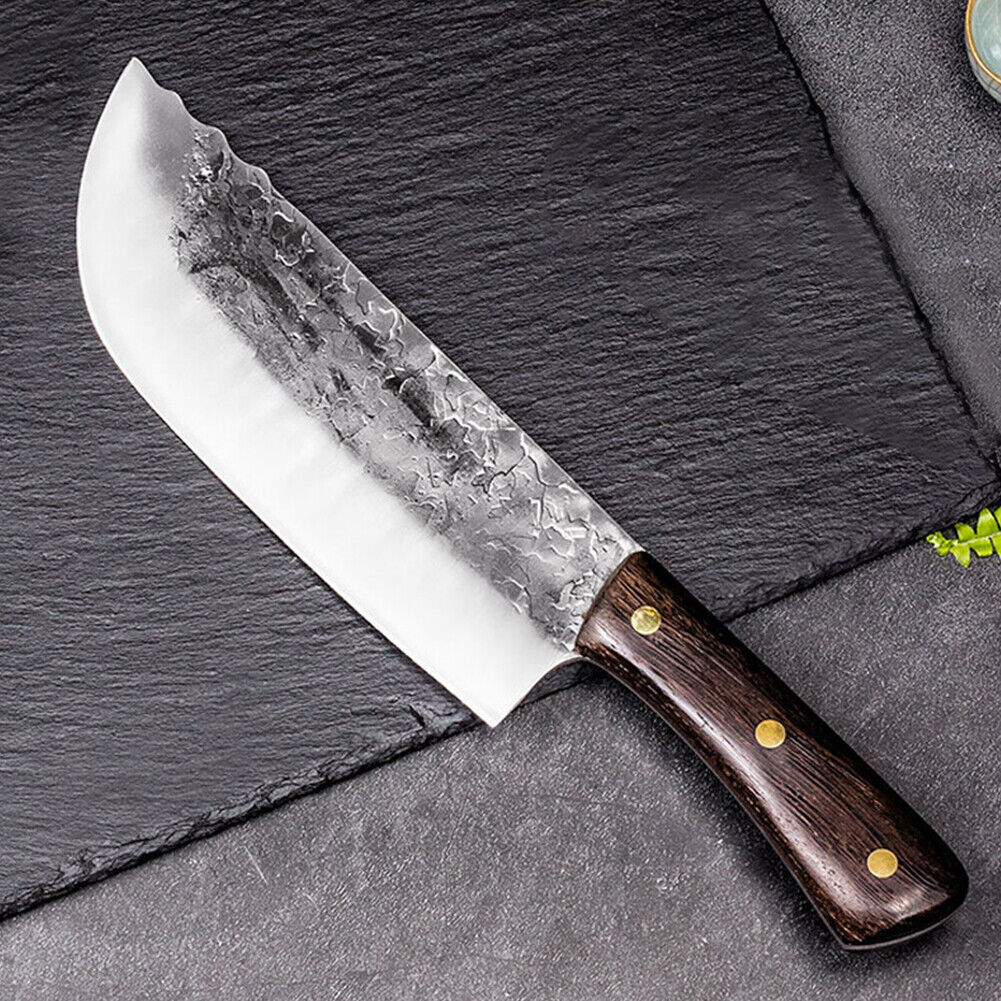 Serbian Chef Cleaver Knife with Carbon Steel Blade