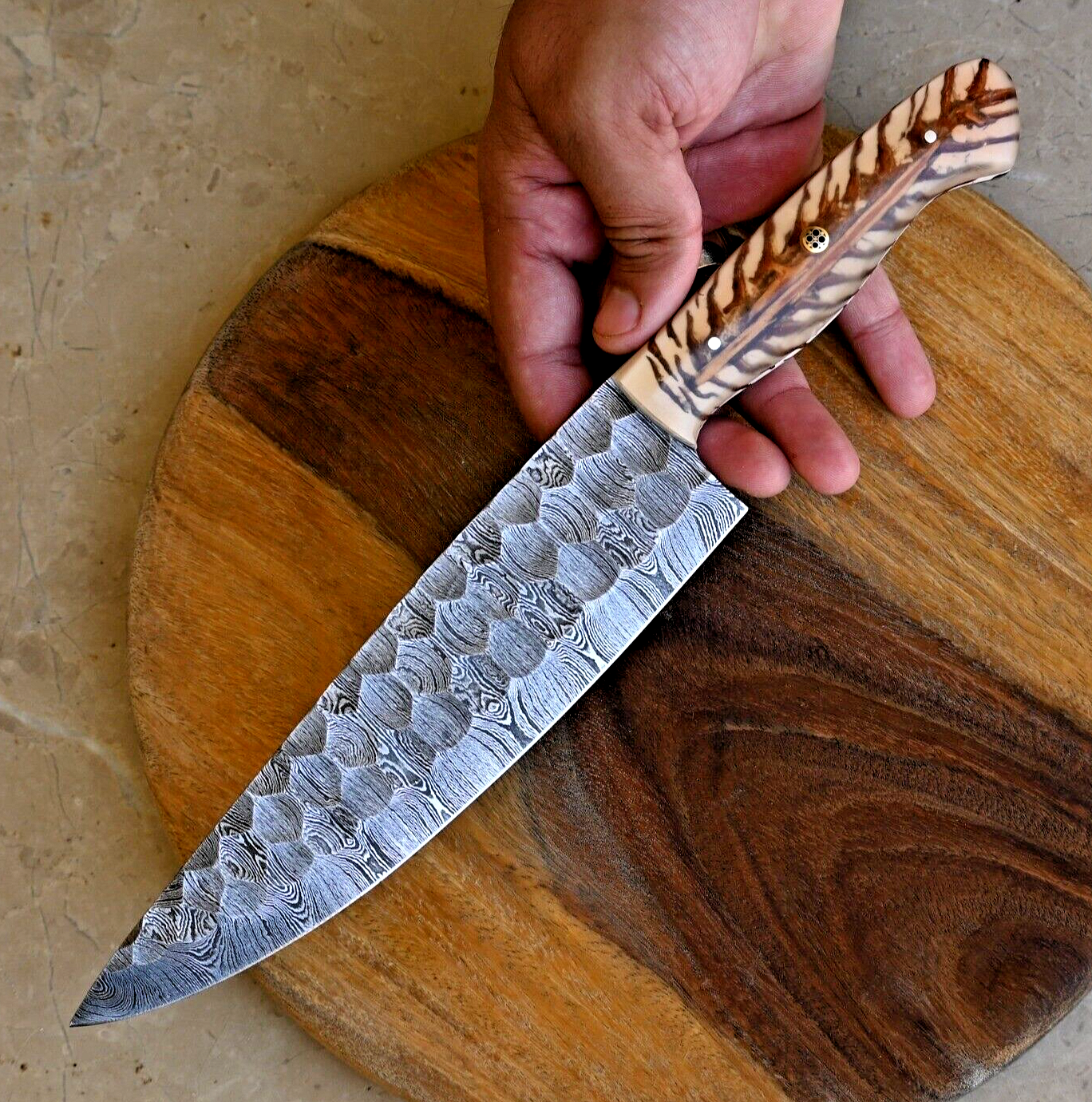 Custom Damascus Chef Knife for Kitchen Cutlery