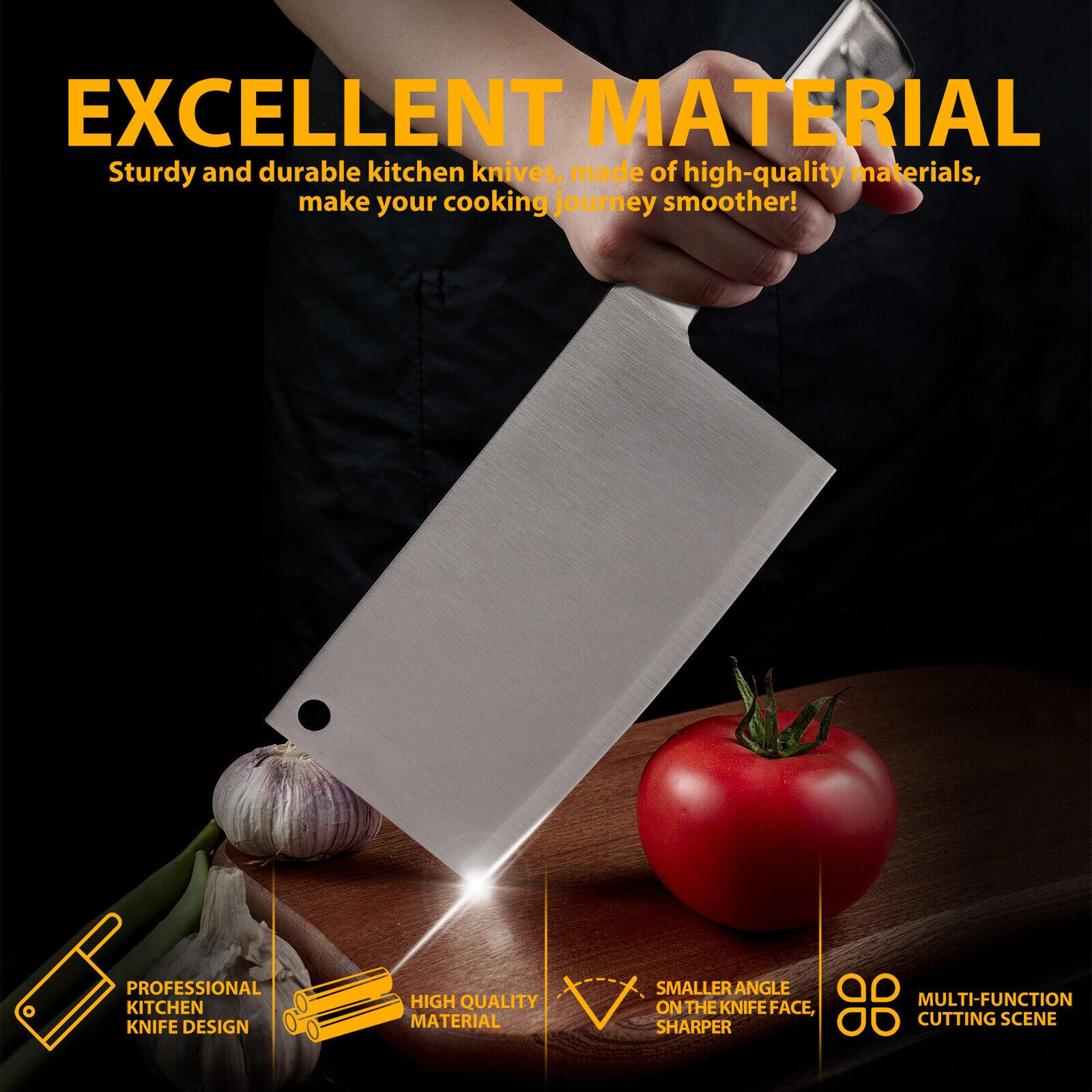 Stainless Steel Cleaver Kitchen Knife for Professional Use