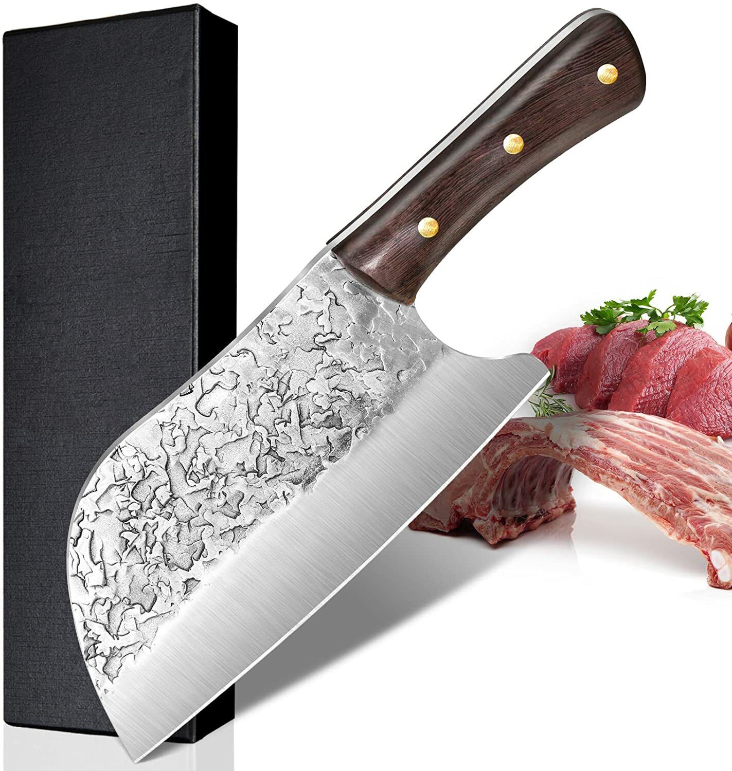 Serbian Chef Cleaver Knife with Full Tang for Butchering