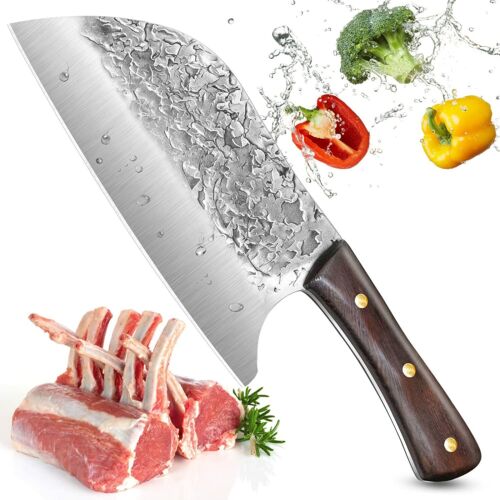 Serbian Chef Cleaver Knife with Full Tang for Butchering