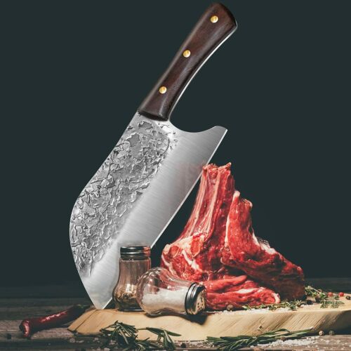 Serbian Chef Cleaver Knife with Full Tang for Butchering