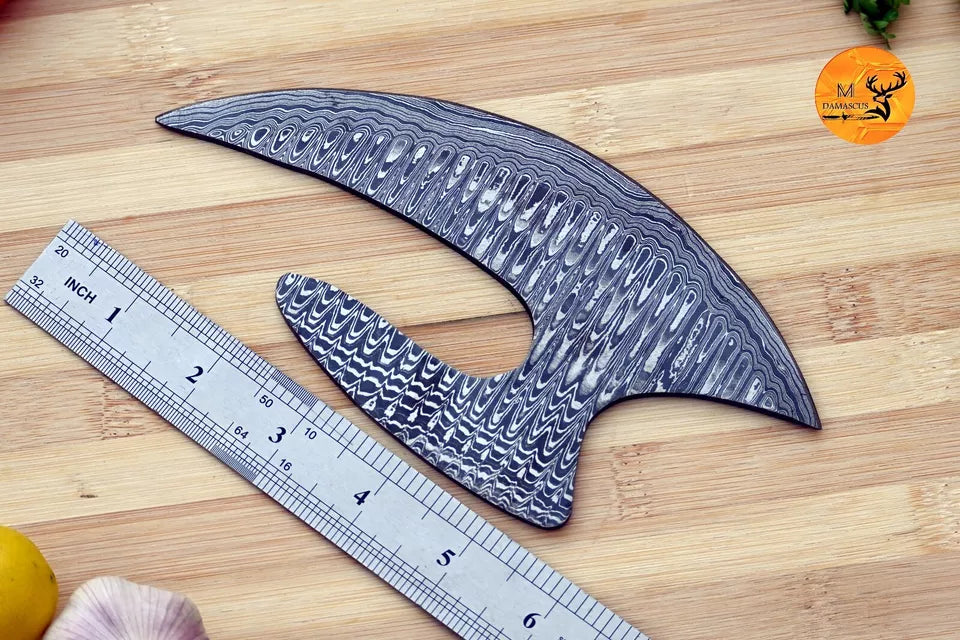 Custom Handmade Damascus Steel Ulu Blade for Chefs – Perfect Ulu Knife Blank