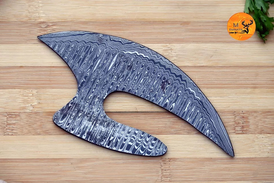 Custom Handmade Damascus Steel Ulu Blade for Chefs – Perfect Ulu Knife Blank